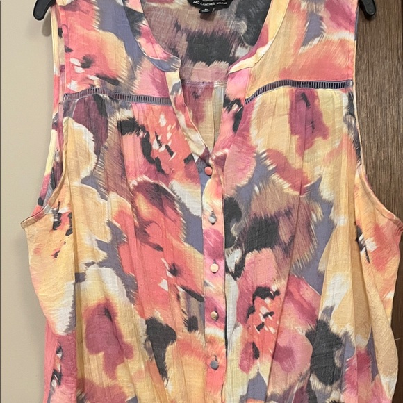 Zac & Rachel Multicolor Sleeveless Blouse 3X - Picture 4 of 11